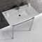 Fauceture KVPB37227W41 37-Inch Console Sink with Stainless Steel Legs (4-Inch, 3 Hole), White/Polished Chrome KVPB37227W41 - alternate 2